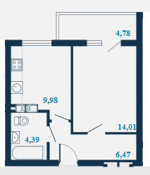 1-комнатная №168