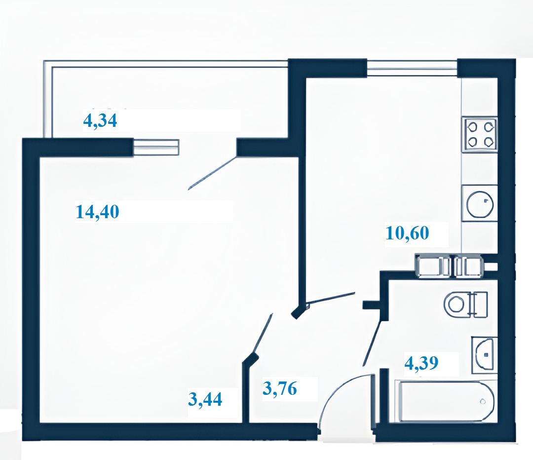 1-комнатная №95